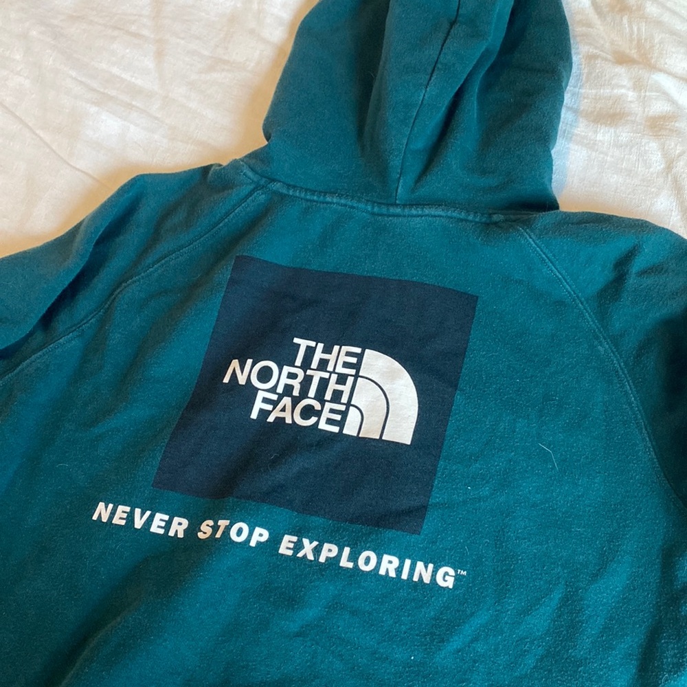 The North Face womens green hoodie/sweatshirt